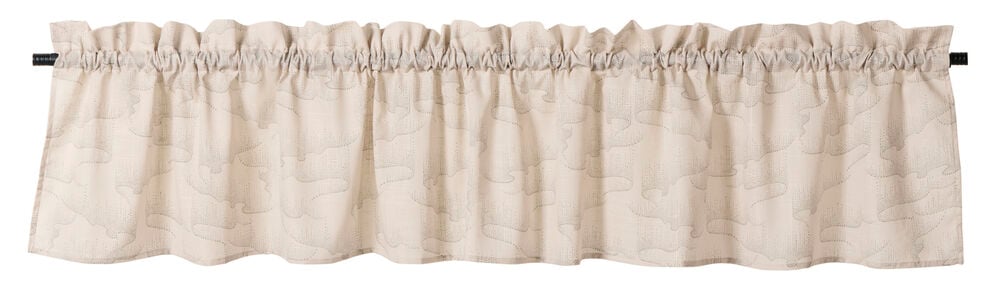 Gardinkappa i naturfärgad bomull med rynkad upphängning.