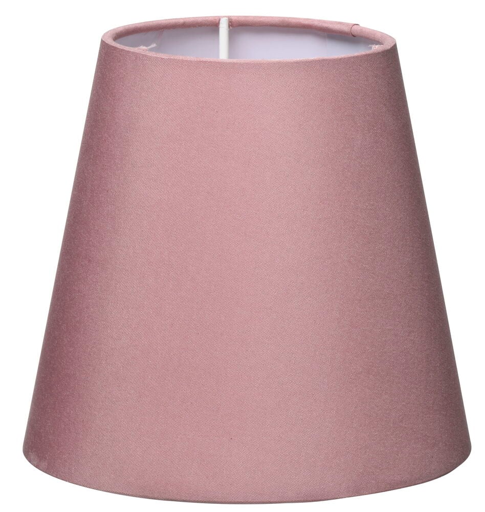 Rosa konisk lampskärm i polyestertyg för E14.