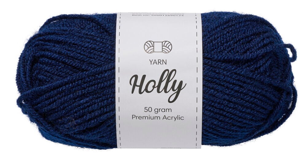 Laivasto Lanka Holly -kerä, 50 grammaa, premium-akryyliä, valkoisella etiketillä, edestä kuvattuna.