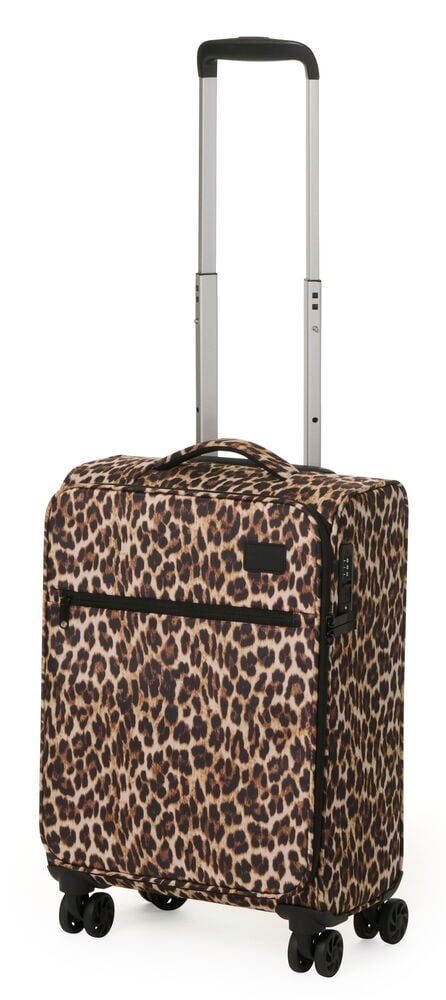 Leopardmönstrad Kabinväska Regent Air Polyester TSA-lås med dragkedjeficka fram och utdragbart handtag.