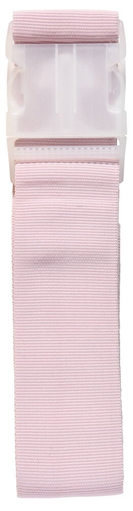 Rosa bagagerem med plastspänne.