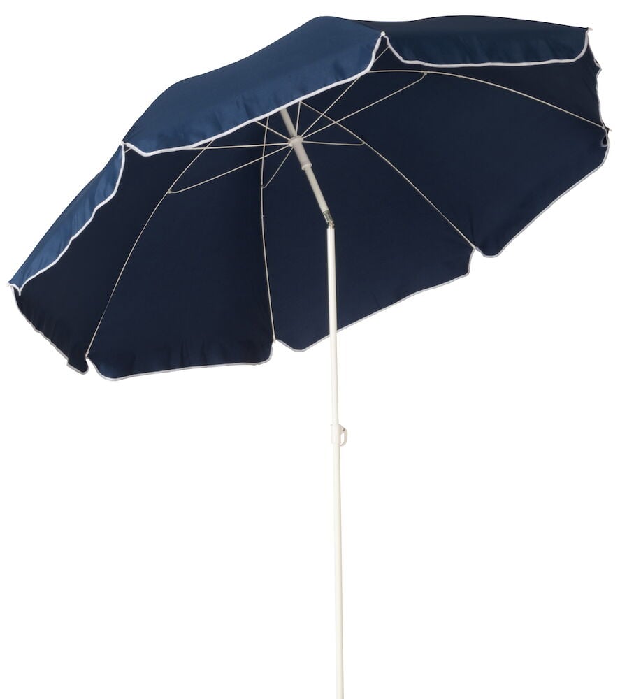 Sininen varjo kallistustoiminnolla ja valkoinen tanko.