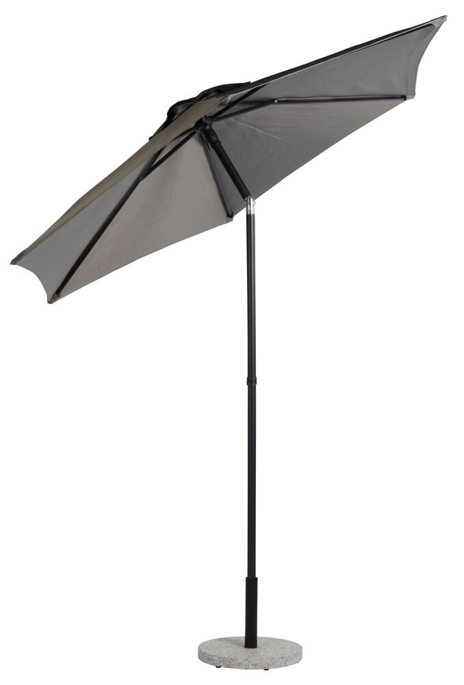 Harmaa varjo tilttoiminnolla ja pyöreällä betonijalalla.