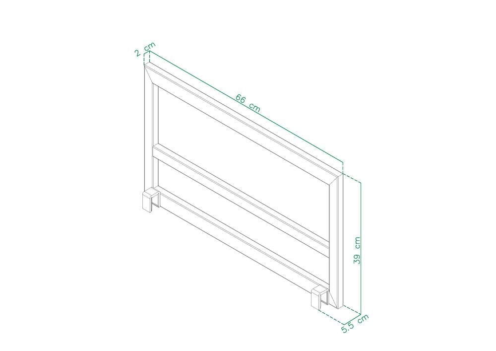 Musta teräsrakennelma lounge-moduulin selkänojaksi.