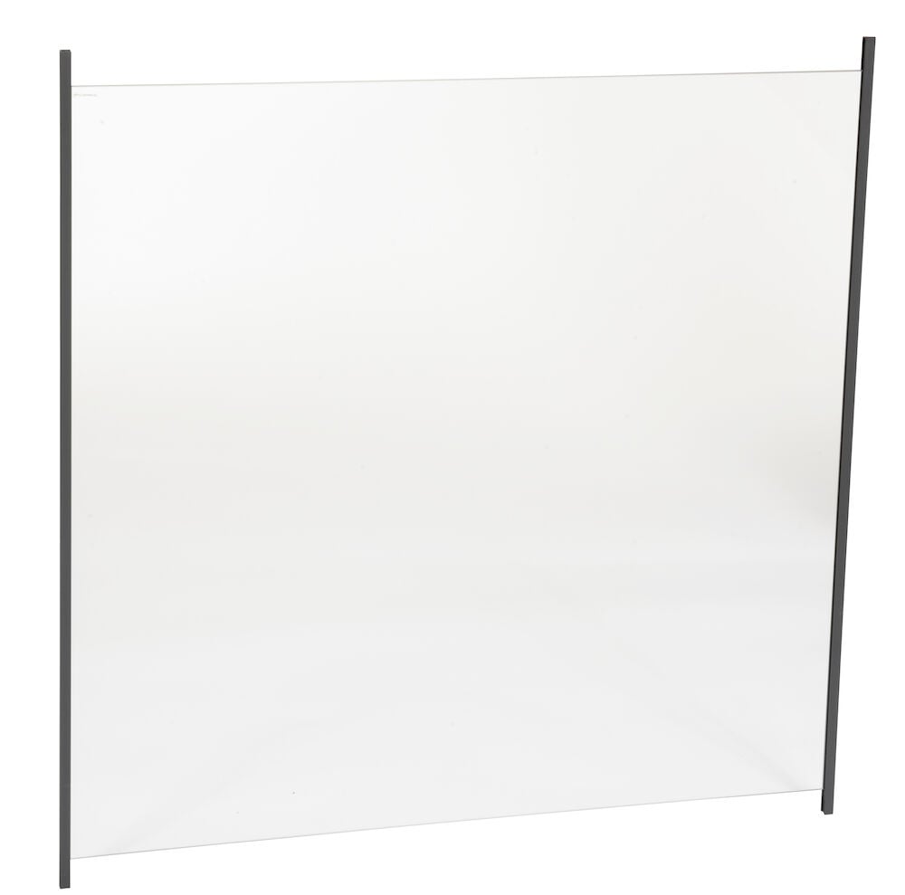 Transparentes Glasgeländer mit schwarzen Seiten für den Außenbereich.