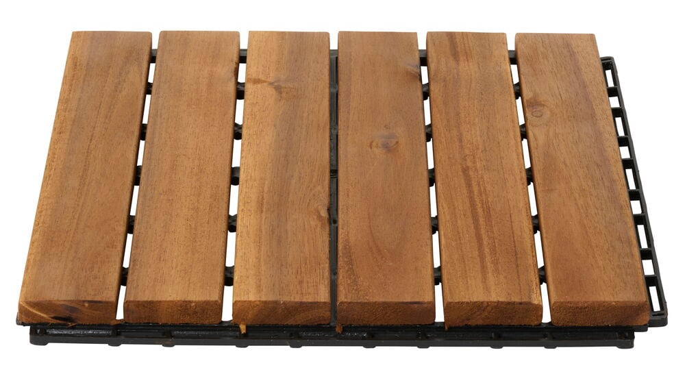 Trallplatta i akaciaträ med sex brädor.