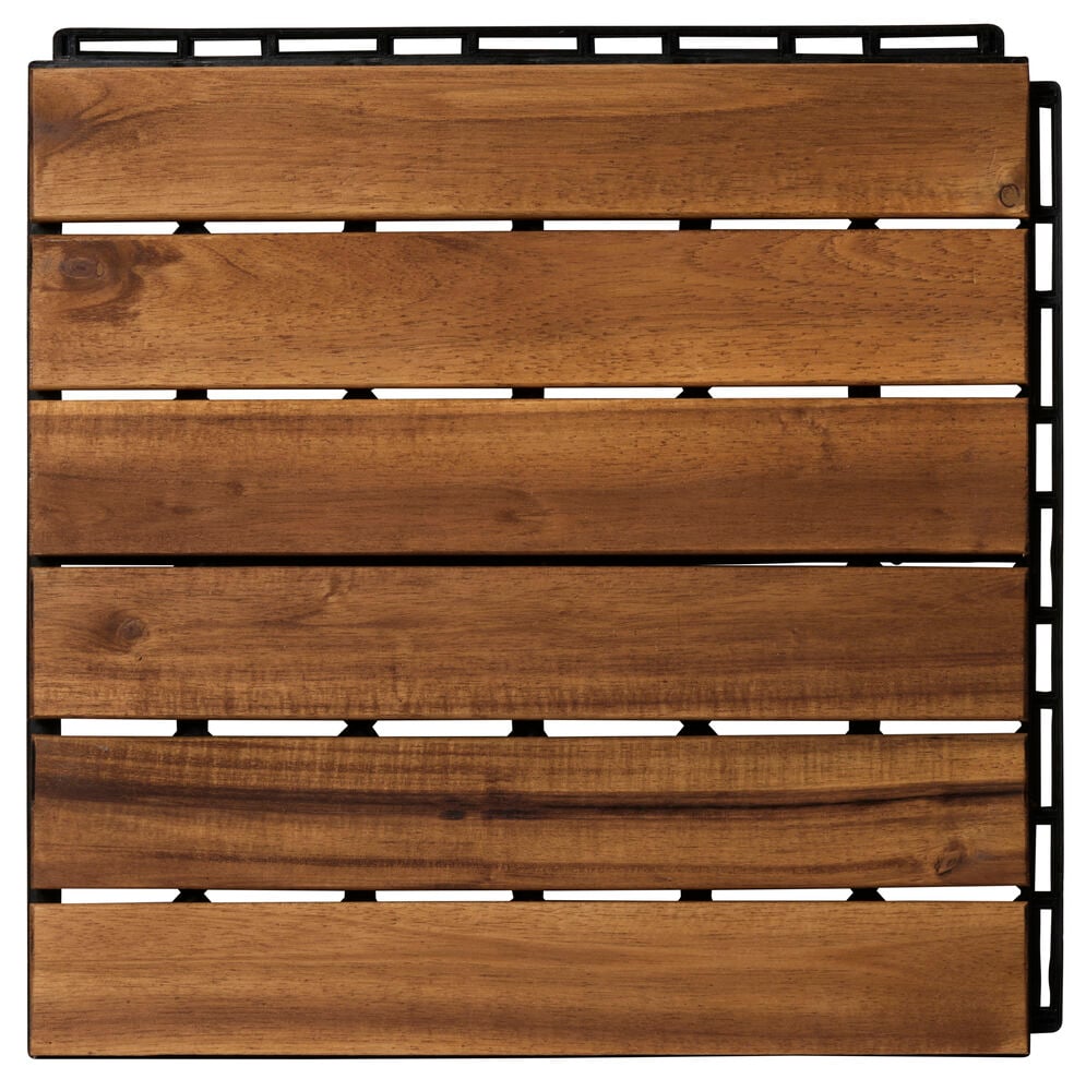 Kvadratisk akacia trallplatta med klicksystem.