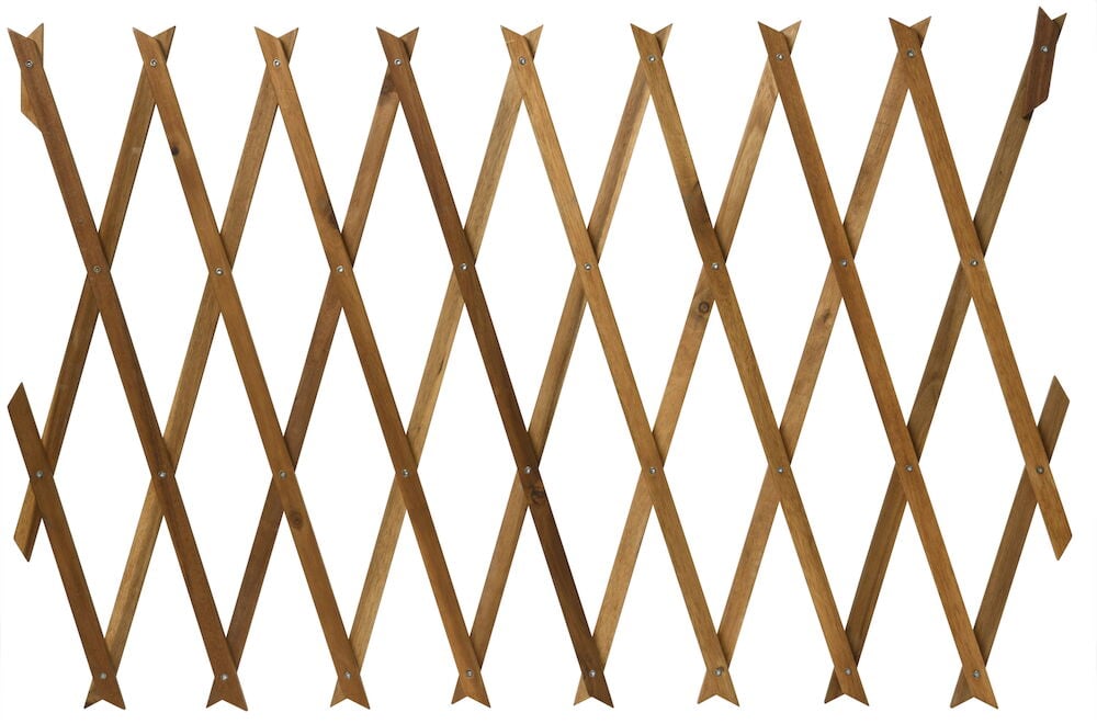 Hopfällbar spaljé av brunlaserat akaciaträ.