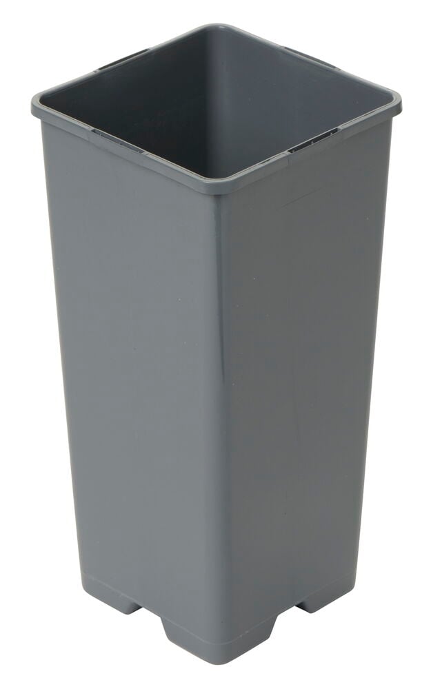 Grå fyrkantig plastkruka för förodling och inomhusodling.