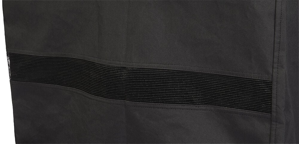 Svart grillöverdrag med ventilationsöppning i polyester.