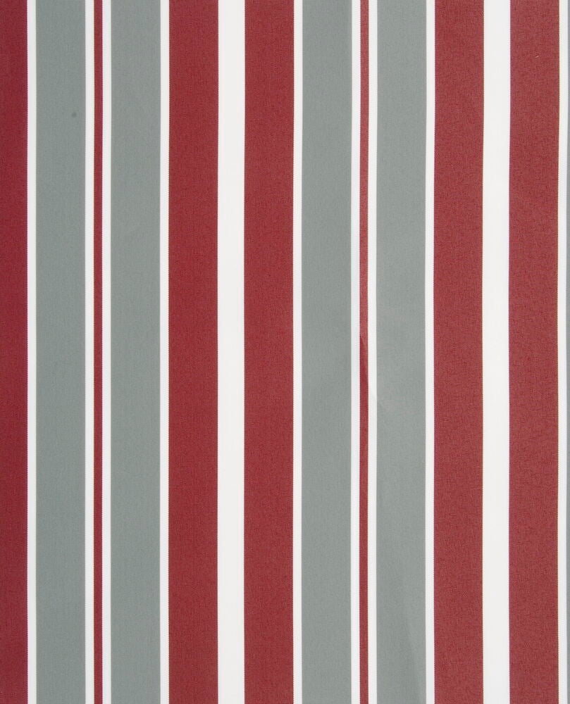 Randigt tyg i grått bordeaux och vitt.