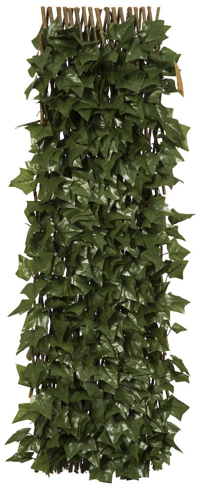 Uttrekkbar espalier med grønne kunstige blader.