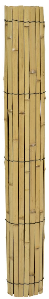 Sammenrullet innsynsvern av bambus med svarte bånd.