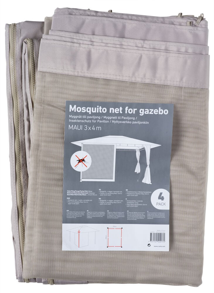 Vekt myggnett for paviljong med emballasje.