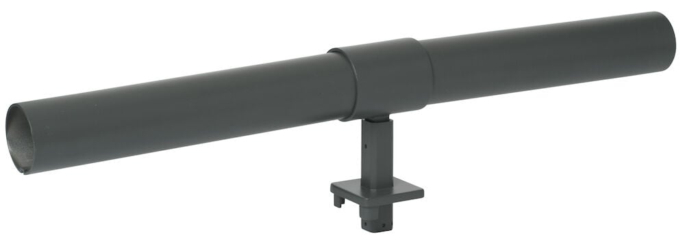 Grå aluminium överliggare för glasräcke med fäste.