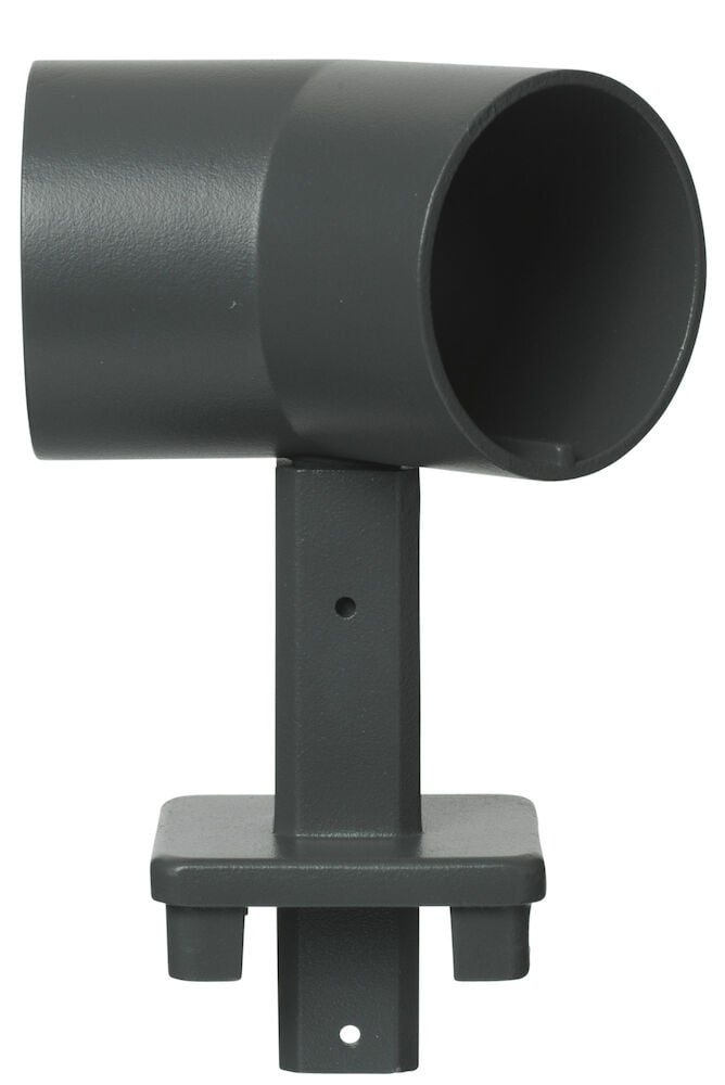 Grauer Aluminium-Winkelhalter für Handlauf mit 135-Grad-Winkel.