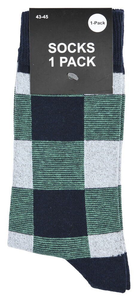 Ruudulliset sukat vihreällä, sinisellä ja valkoisella.