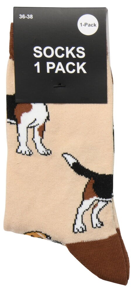 Värikkäät naisten sukat koirakuvioilla yksi pari.