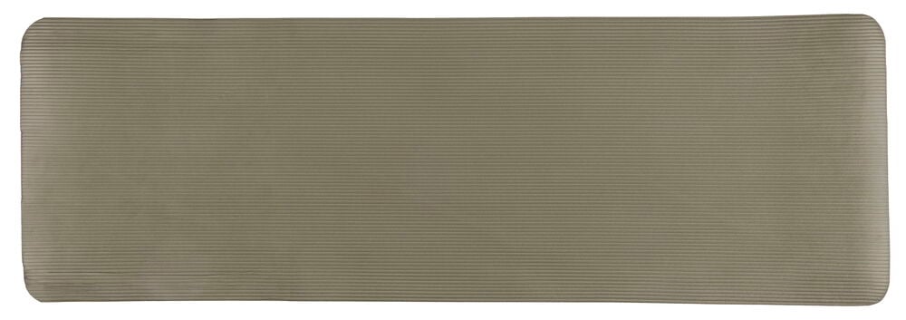 Stötdämpande träningsmatta i grå färg med ribbad yta.