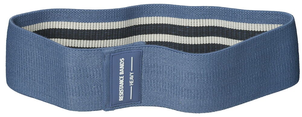 Blått textil träningsband med anti-slip insida.