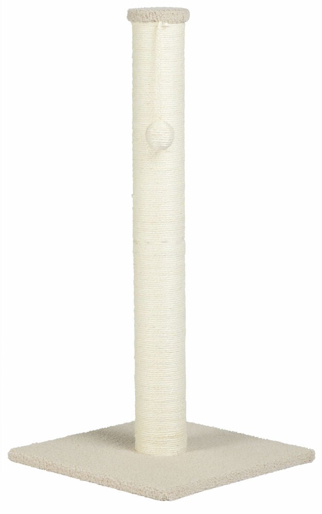 Offwhite klöspelare med boll och fyrkantig botten.