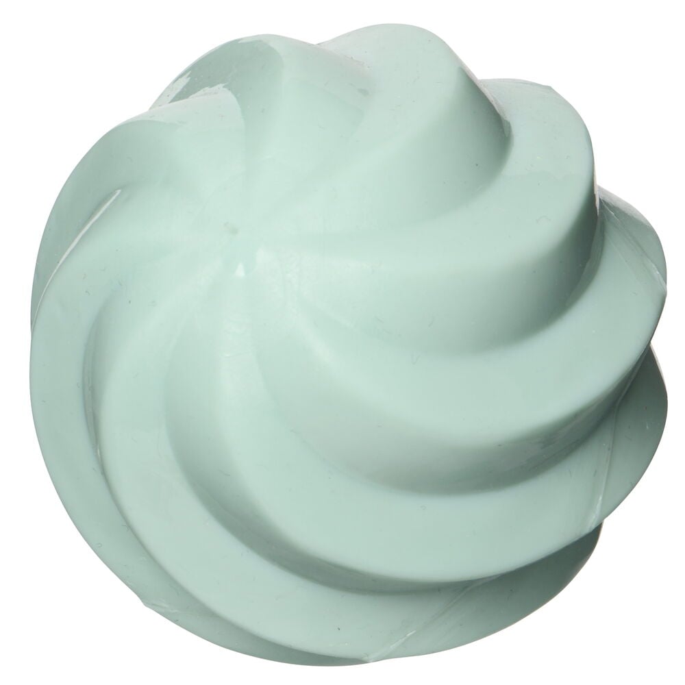 Ljusblå hundleksak i spiralform av termoplastiskt gummi.