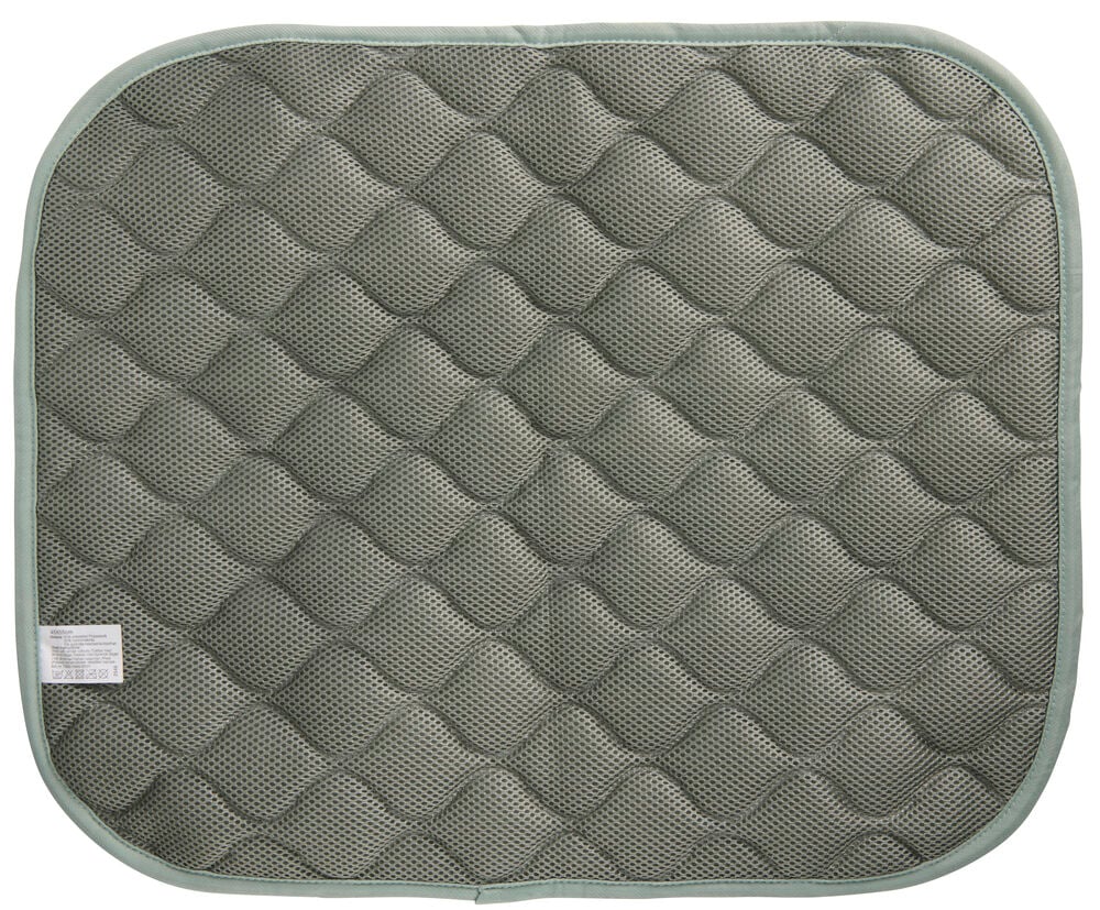 Kylmatta, hund 55x45 cm Grön, med quiltat diamantmönster och meshyta.