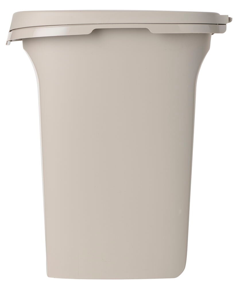 Frontvisning av en beige Fôrbeholder 20 liter med lokk.