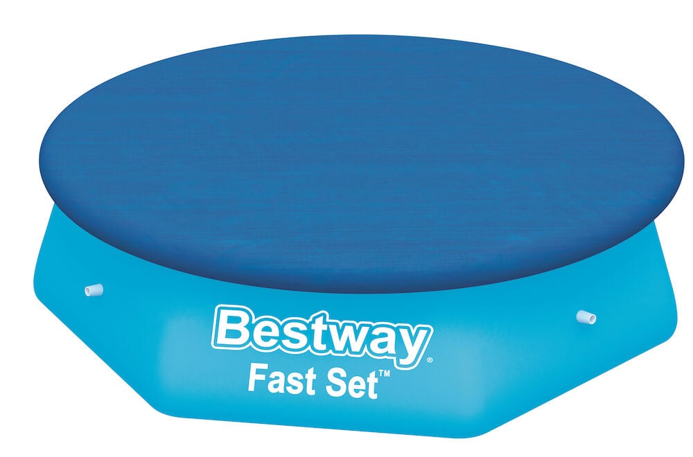 Rundt blått bassengtrekk på oppblåsbar rund basseng.