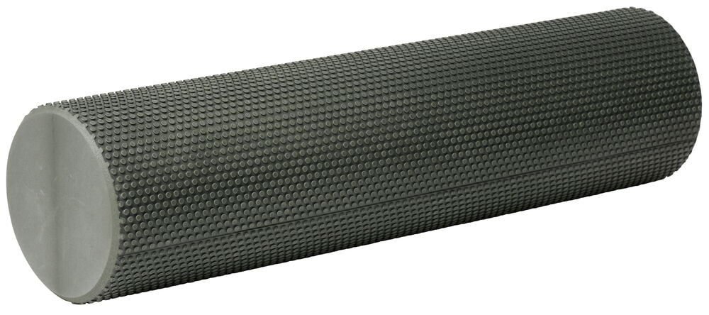 Schwarze Schaumstoffrolle mit glatter, texturierter Oberfläche.