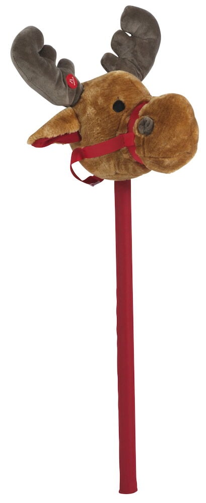 Pehmeä keppihevonen poro, jossa punaiset kangasyksityiskohdat.