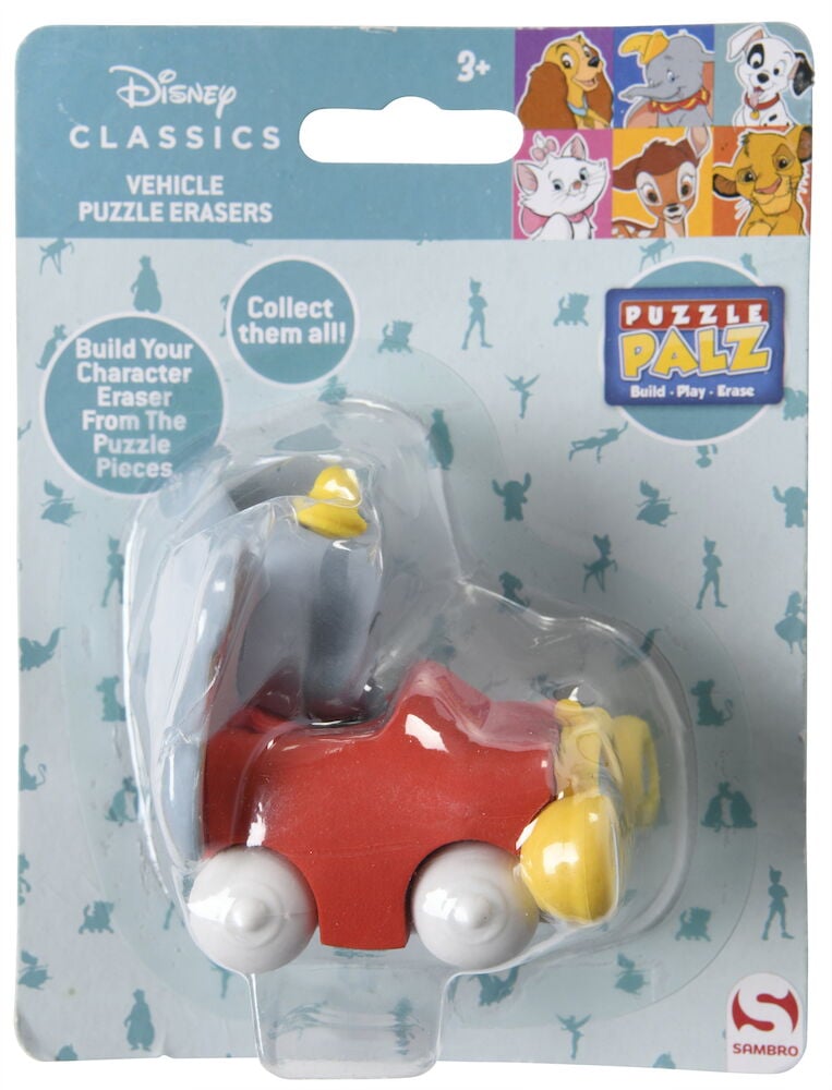 Pusselsudd i form av röd Disney bil.