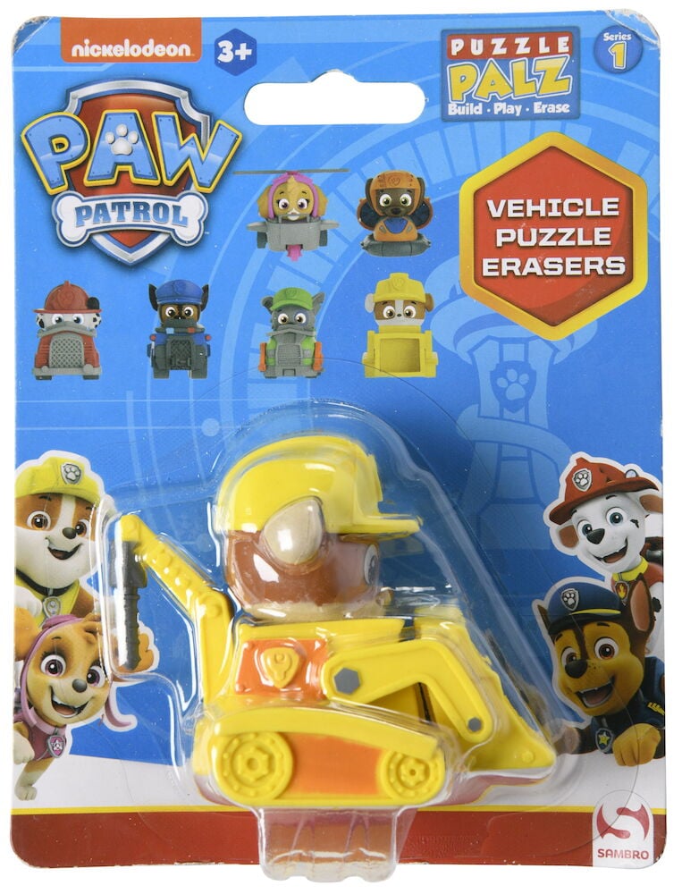 Gul och orange pusselsudd med Paw Patrol motiv.