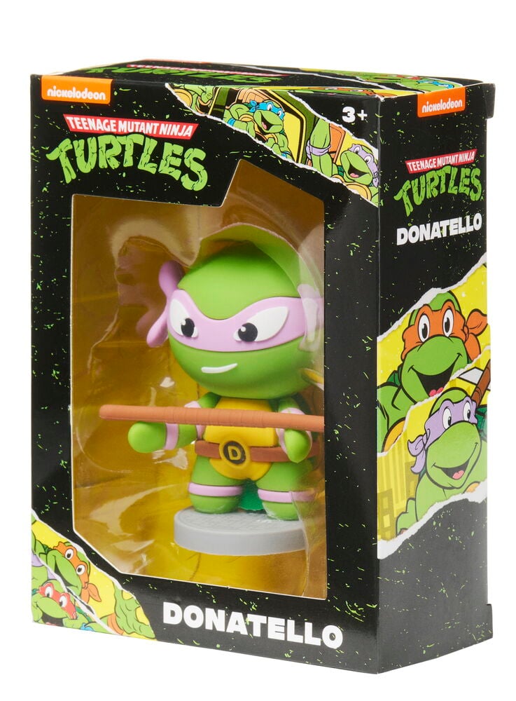 Donatello figur i plast i originalförpackning.