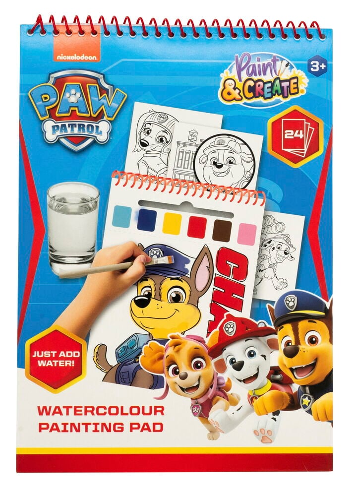 Verschiedene Sorten Malen mit Wasser, Set, spiralgebunden, blau, mit 6-Farben-Palette, 24 Blätter, ein Kind malt.