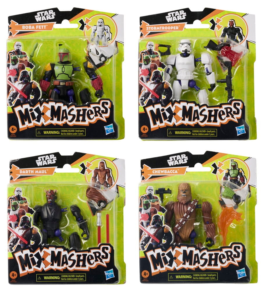 Fire Actionfigur Star Wars MixMashers 12 cm Flere sorter: Boba Fett, Stormtrooper, Darth Maul, Chewbacca i blisterpakning.