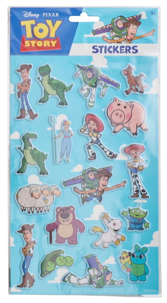 3D-klistremerker Disney Flere sorter med ulike Toy Story-karakterer som Woody, Buzz Lightyear, Rex og Jessie.