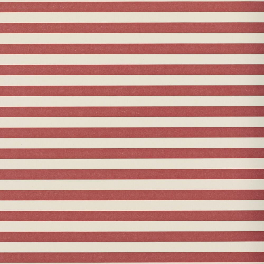 Weihnachtspapier 3 m Stripe mit horizontalen roten und cremeweißen Streifen.