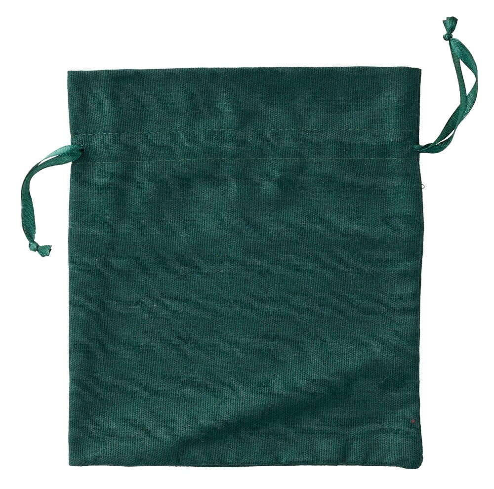 Dunkelgrüner Geschenkbeutel 20x22,5 cm Weihnachten Gemischt aus Stoff mit Kordelzug.