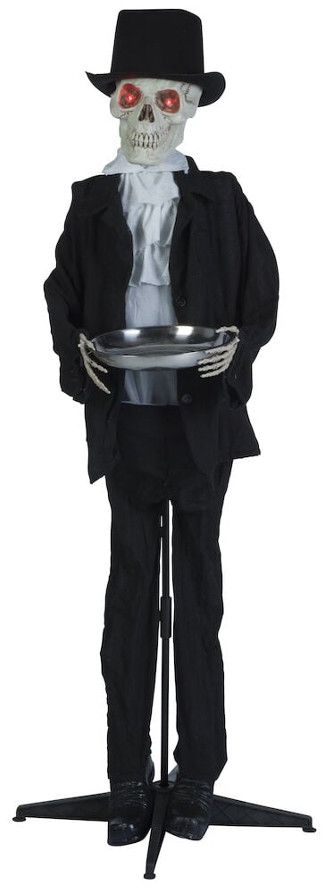 Seisova tarjoilija ja tarjotin