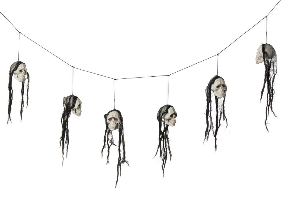 Deko Halloween Girlande mit Totenköpfen