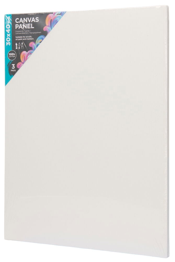 Weiße Leinwandplatte 30x40 cm zum Malen.