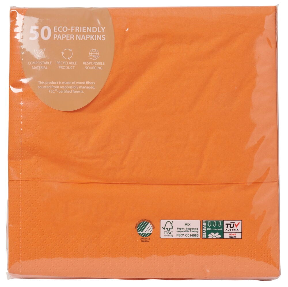 Oranssit lautasliinat 50 kpl ympäristöystävälliset FSC-sertifioidut.