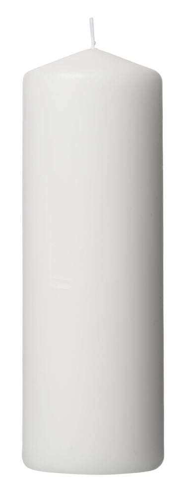 Stort vitt blockljus med rund topp.