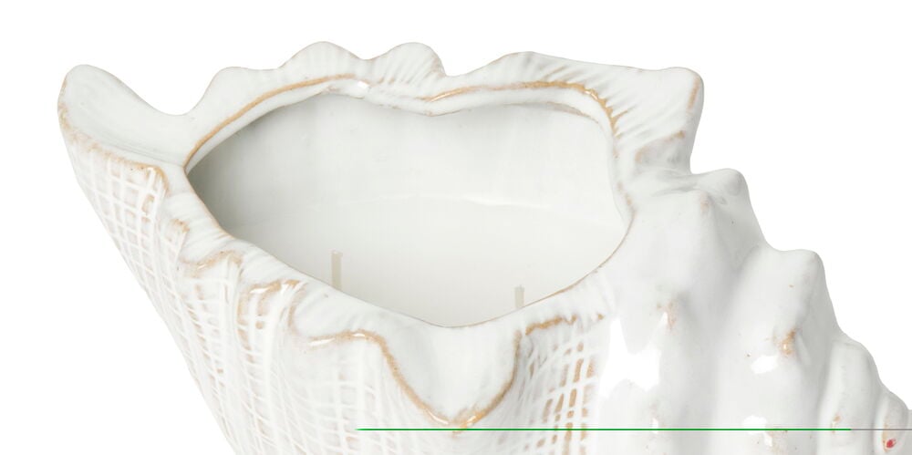 Keramisk skjellformet duftlys med to veker.