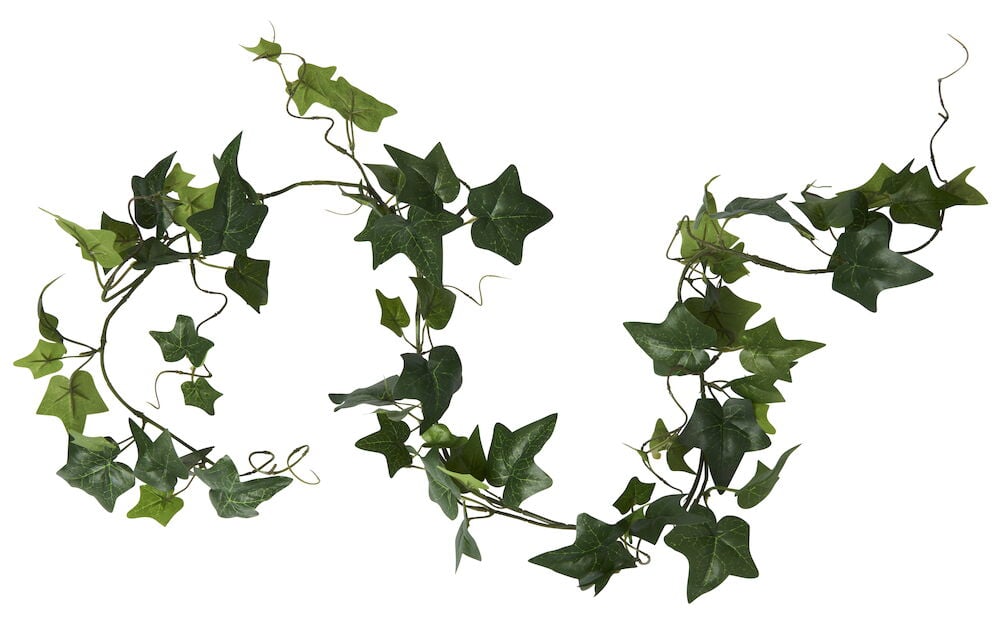 Grüne künstliche Efeugirlande aus Kunstmaterial.