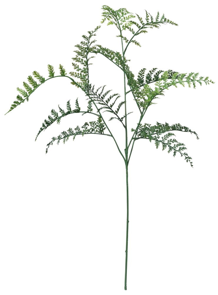 Konstgjord grön ormbunke med realistiska blad.