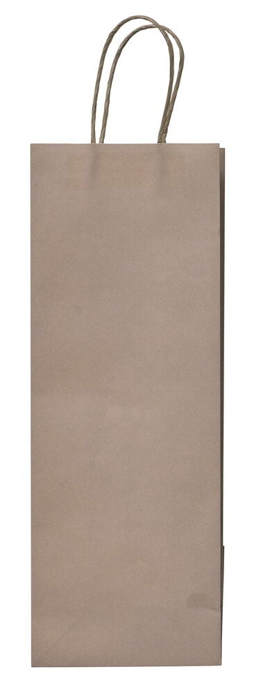 Ruskea Lahjakassi 36x13x8 cm Magda Paperi 3 kpl kierretyillä paperikahvoilla, edestä päin.