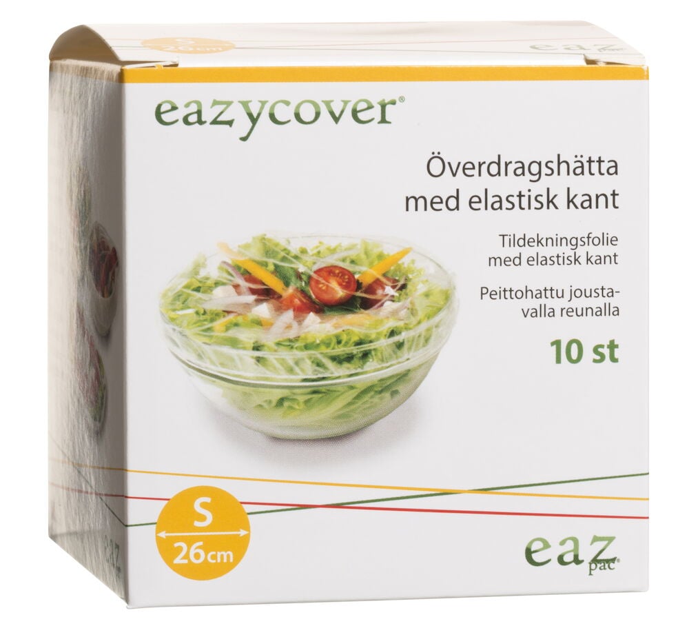 Vit förpackning med överdragshätta för skålar.