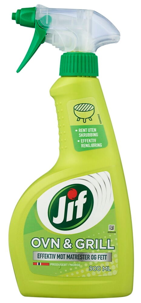 Grønn sprayflaske for ovns- og grillrengjøring.